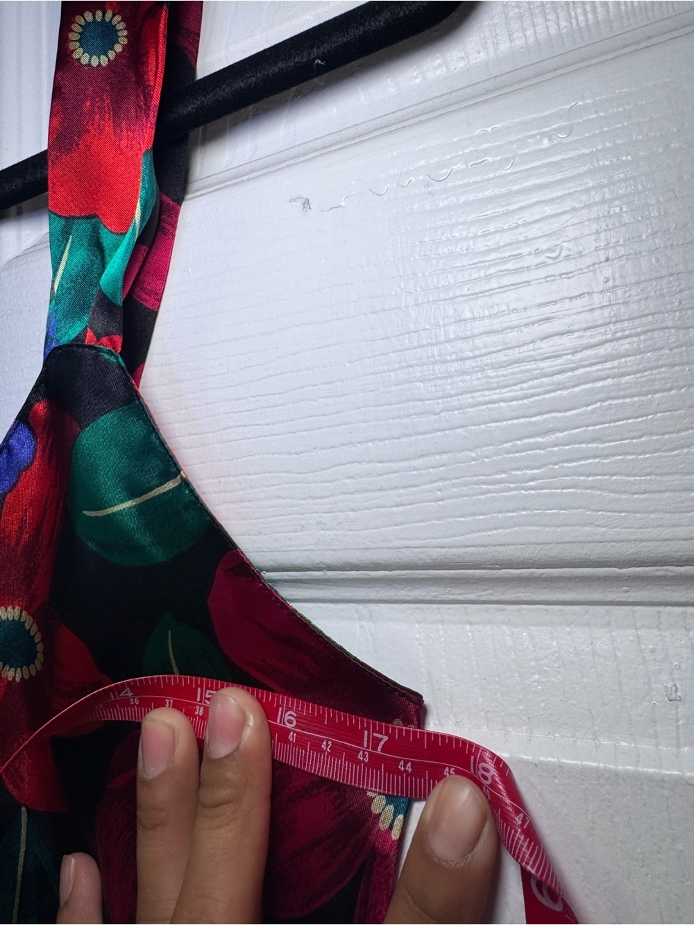Vintage Floral Scoop-Neck Mini Dress in Red & Blue - Picture 6 of 7